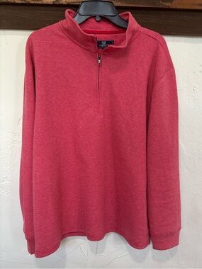 Magaschoni like new mens quarter zip in red stripe size XXL